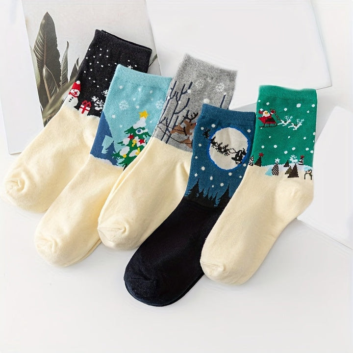 Lot De 5 Paires De Chaussettes De Noël
