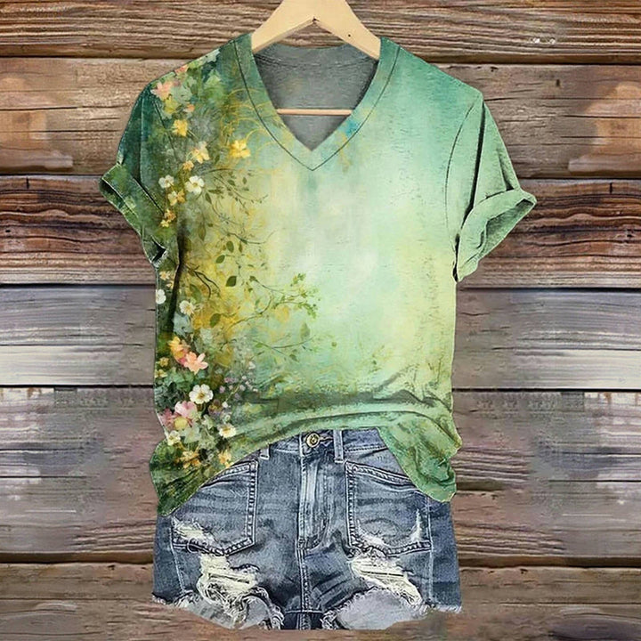 T-Shirt À Imprimé Floral Vintage