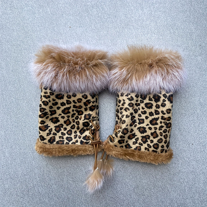 Gants Chauds À Imprimé Léopard