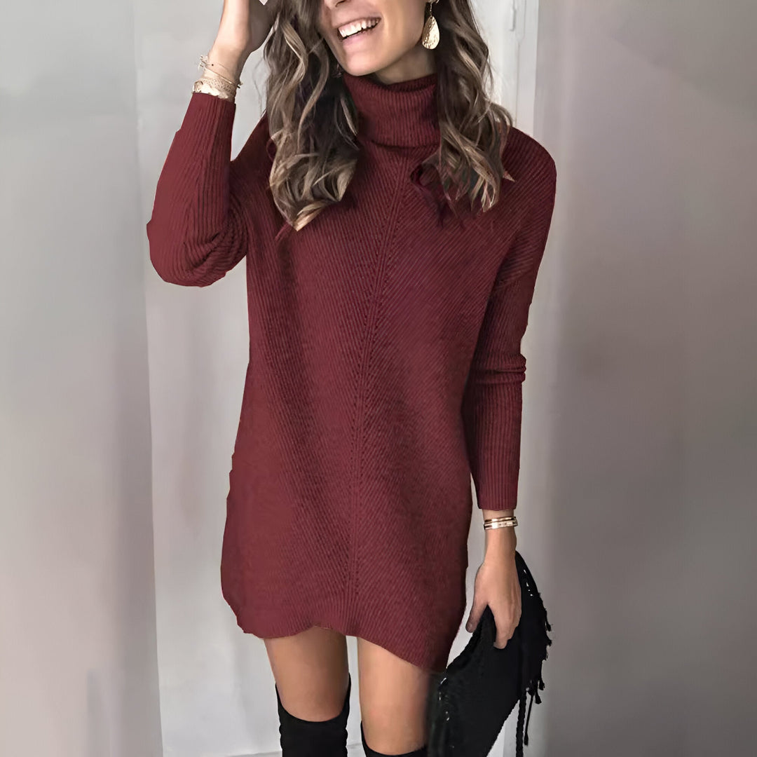 Melina™ | Knit High Neck Sweater Dress