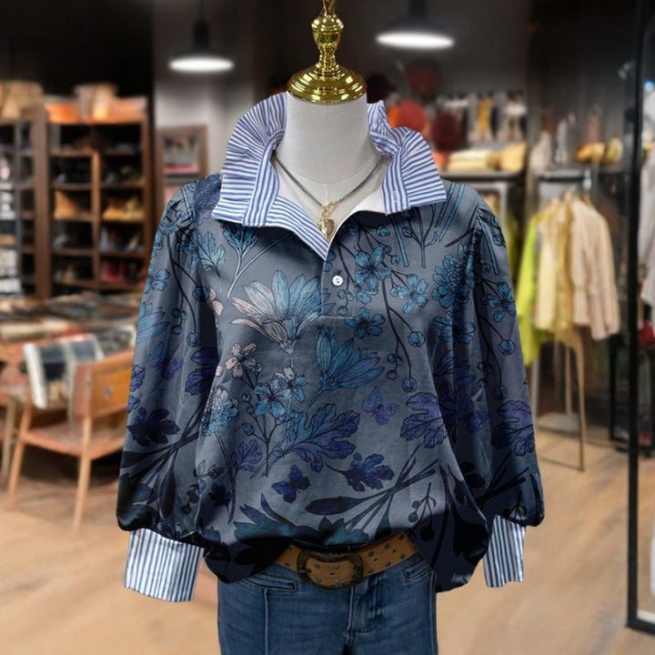 Blouse Vintage À Imprimé Floral