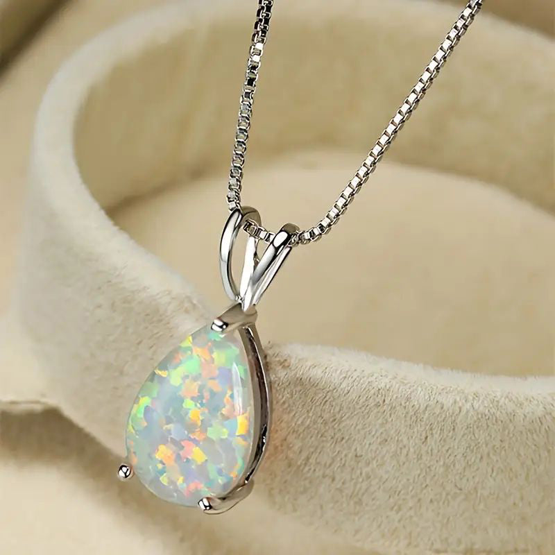Collier Pendentif Goutte D'Eau Vintage