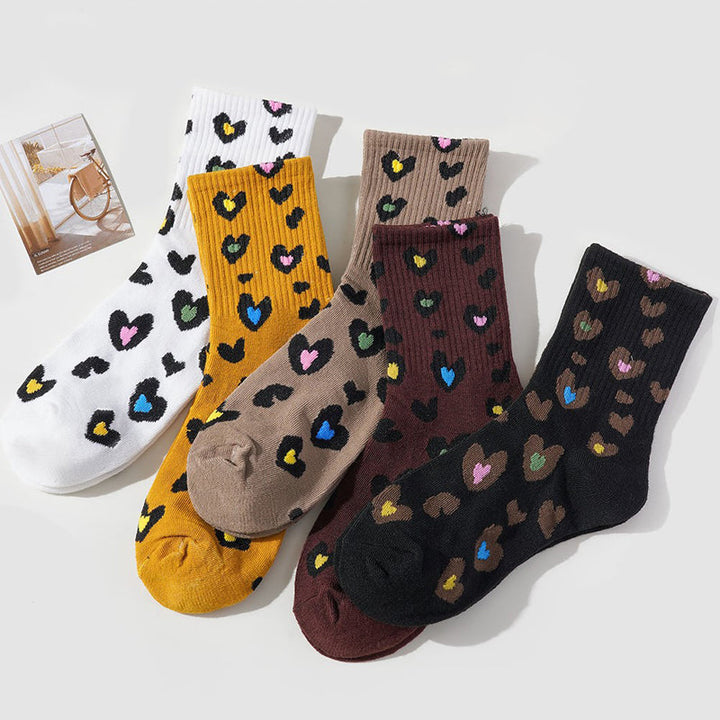 Chaussettes Décontractées À Imprimé Coeur