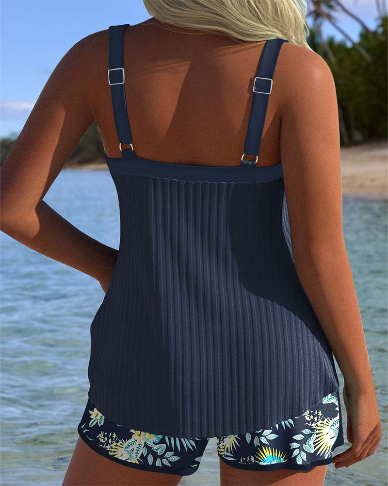 Ondina | Striped Swimsuit with Beach Shorts