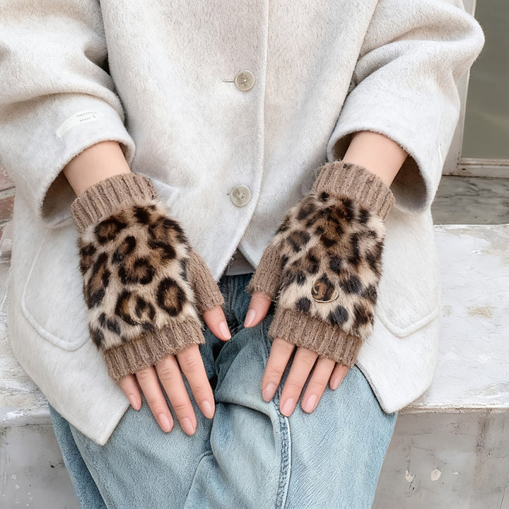 Gants Chauds À Imprimé Léopard