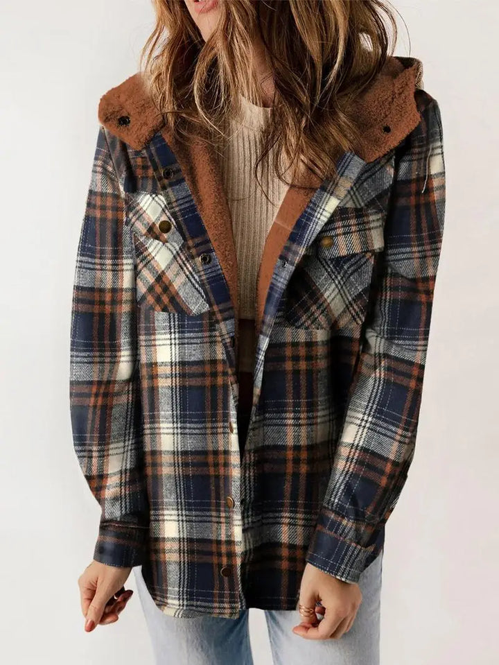 Di Lana | Plaid Fleece-Lined Cozy Jacket