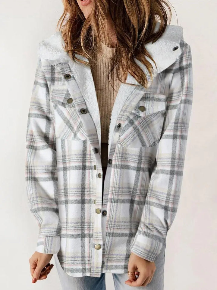 Di Lana | Plaid Fleece-Lined Cozy Jacket