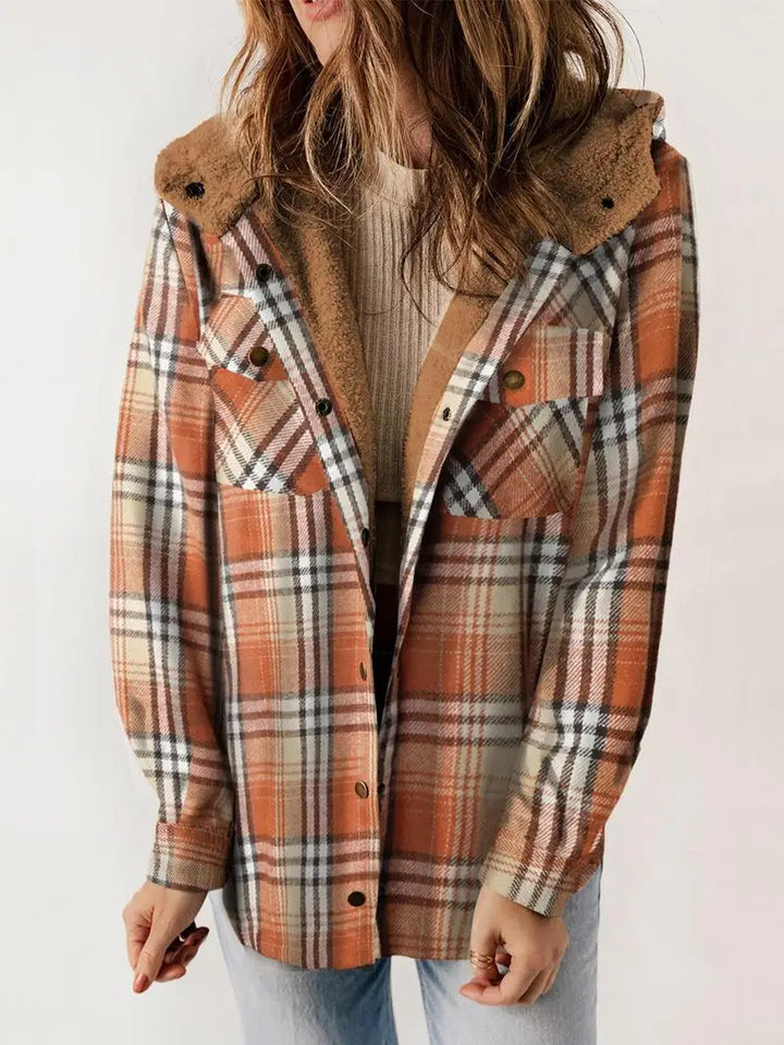 Di Lana | Plaid Fleece-Lined Cozy Jacket