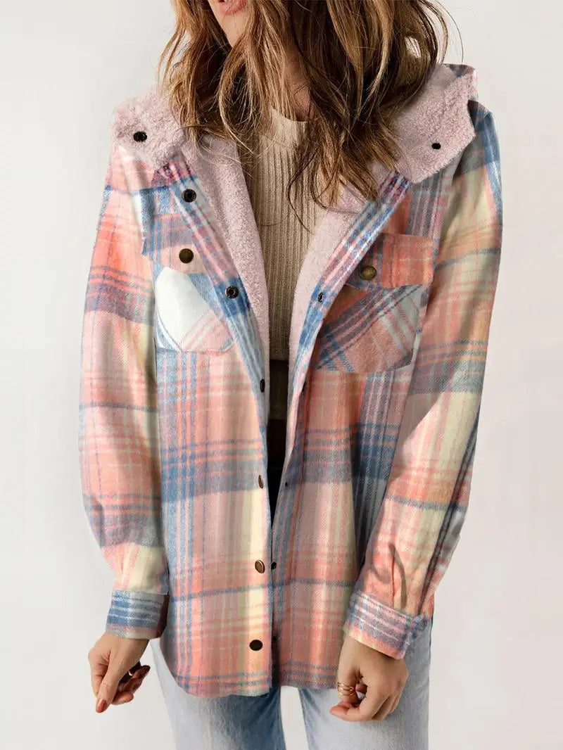 Di Lana | Plaid Fleece-Lined Cozy Jacket