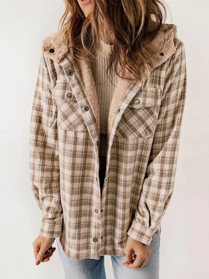 Di Lana | Plaid Fleece-Lined Cozy Jacket