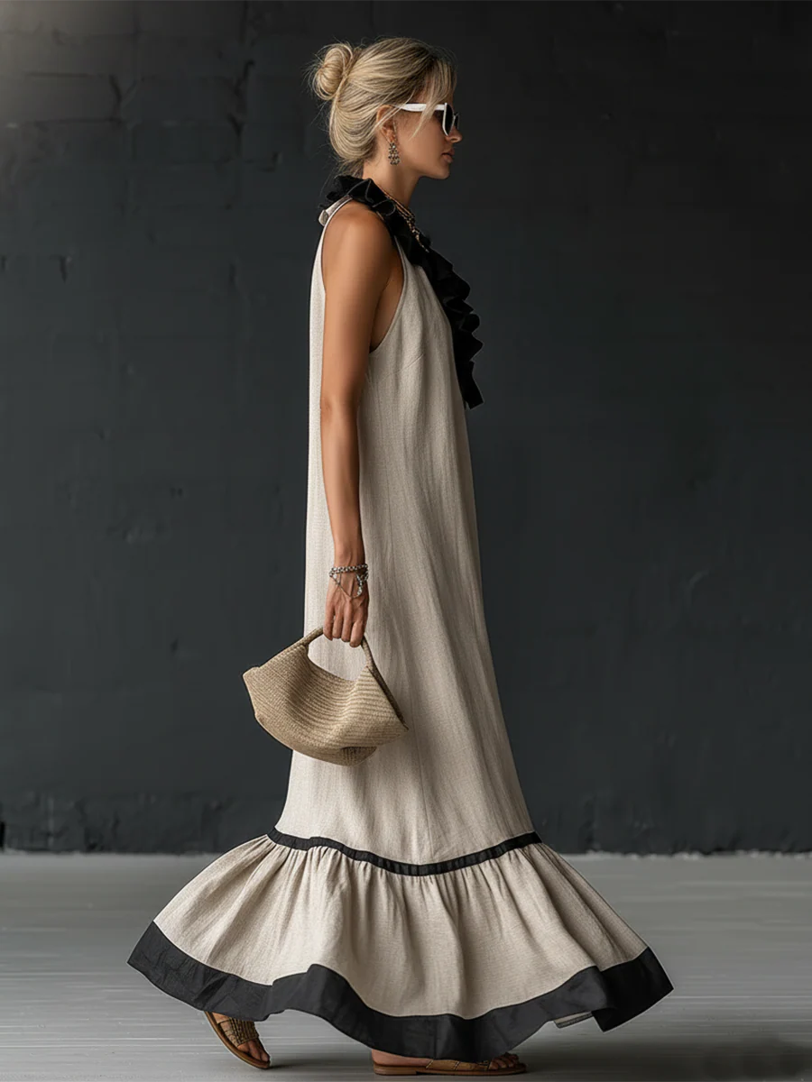 Élodie | Robe Maxi Romantique À Volants Élégante
