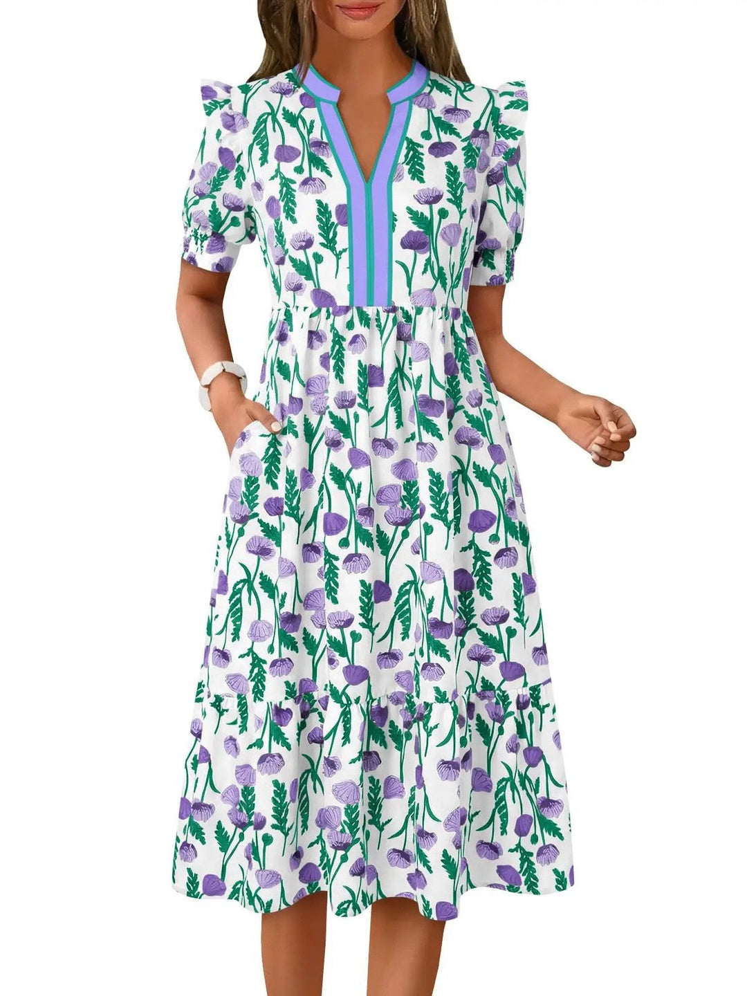 Laura | Robe Longue Fleurie Décontractée pour Femme